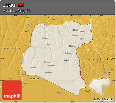Shaded Relief Map of Luau, physical outside