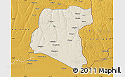Shaded Relief Map of Luau, physical outside
