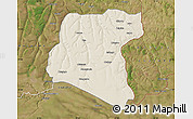 Shaded Relief Map of Luau, satellite outside