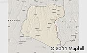 Shaded Relief Map of Luau, semi-desaturated