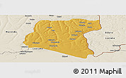 Physical Panoramic Map of Luau, shaded relief outside