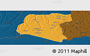 Political Panoramic Map of Luau, darken