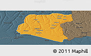 Political Panoramic Map of Luau, darken, semi-desaturated