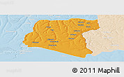 Political Panoramic Map of Luau, lighten