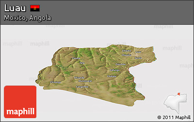 Satellite Panoramic Map of Luau, cropped outside