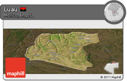 Satellite Panoramic Map of Luau, darken