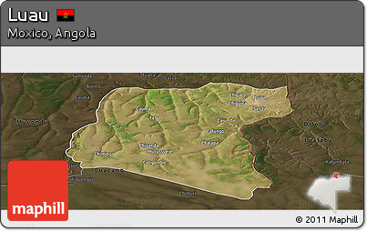 Satellite Panoramic Map of Luau, darken