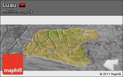 Satellite Panoramic Map of Luau, desaturated