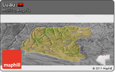 Satellite Panoramic Map of Luau, desaturated