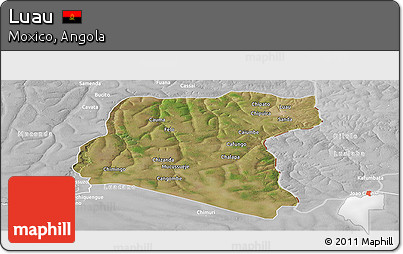 Satellite Panoramic Map of Luau, lighten, desaturated