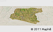 Satellite Panoramic Map of Luau, lighten