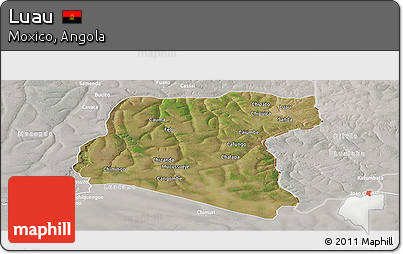 Satellite Panoramic Map of Luau, lighten, semi-desaturated