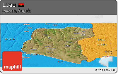 Satellite Panoramic Map of Luau, political outside