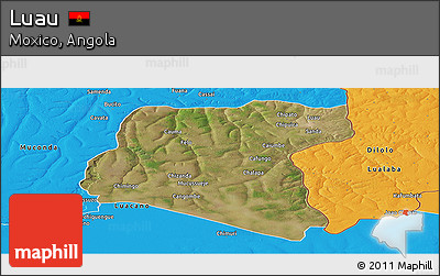 Satellite Panoramic Map of Luau, political outside
