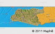 Satellite Panoramic Map of Luau, political outside