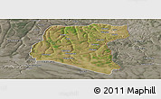 Satellite Panoramic Map of Luau, semi-desaturated