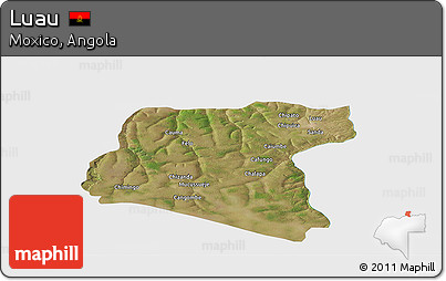 Satellite Panoramic Map of Luau, single color outside