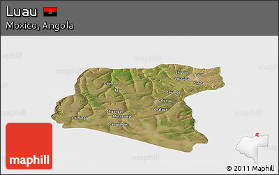 Satellite Panoramic Map of Luau, single color outside