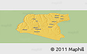 Savanna Style Panoramic Map of Luau, single color outside