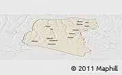 Shaded Relief Panoramic Map of Luau, lighten, semi-desaturated