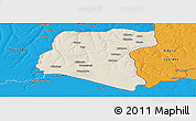 Shaded Relief Panoramic Map of Luau, political outside
