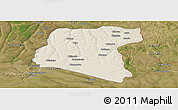 Shaded Relief Panoramic Map of Luau, satellite outside