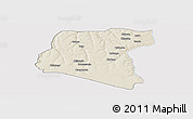 Shaded Relief Panoramic Map of Luau, single color outside
