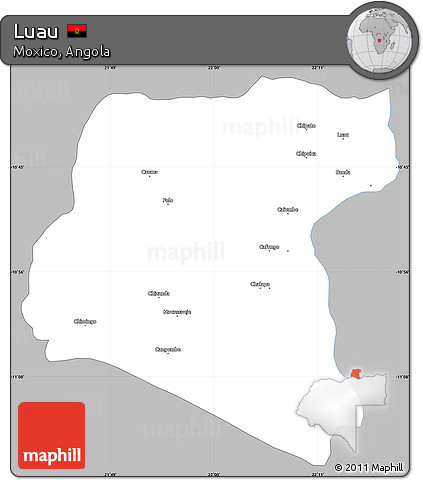 Gray Simple Map of Luau, single color outside