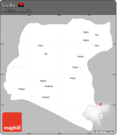 Gray Simple Map of Luau, single color outside
