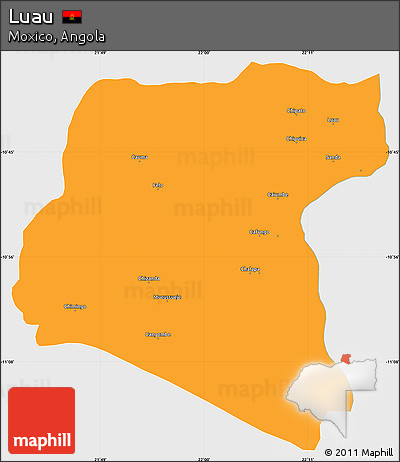 Political Simple Map of Luau, single color outside