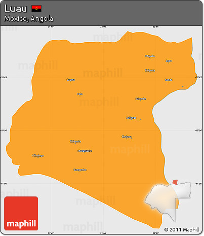 Political Simple Map of Luau, single color outside