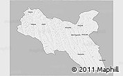 Gray 3D Map of Luchazes, single color outside