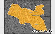 Political 3D Map of Luchazes, darken, desaturated