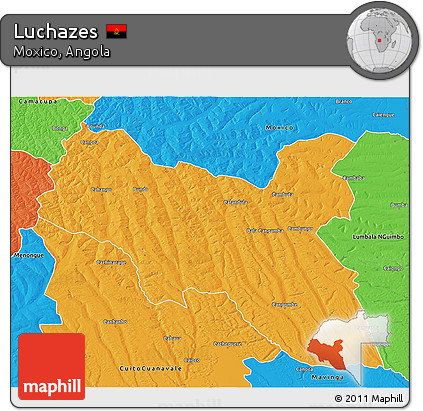 Political 3D Map of Luchazes