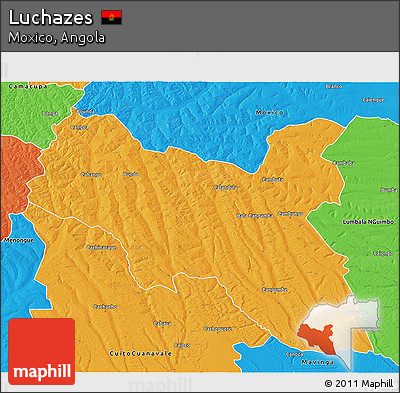 Political 3D Map of Luchazes