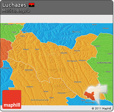 Political 3D Map of Luchazes