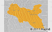 Political 3D Map of Luchazes, lighten, desaturated