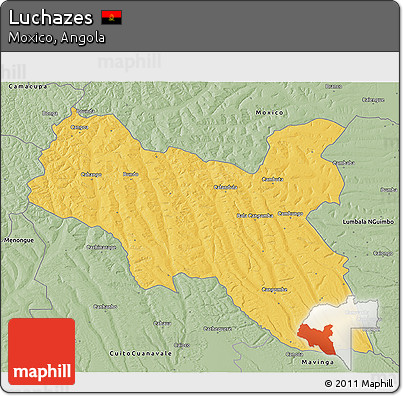 Savanna Style 3D Map of Luchazes