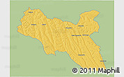 Savanna Style 3D Map of Luchazes, single color outside