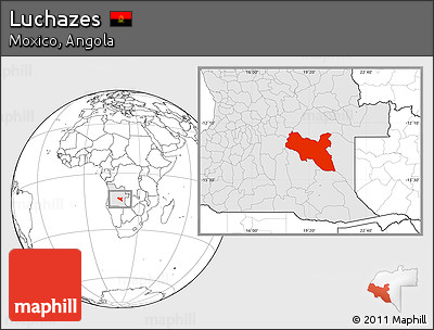 Blank Location Map of Luchazes, highlighted country