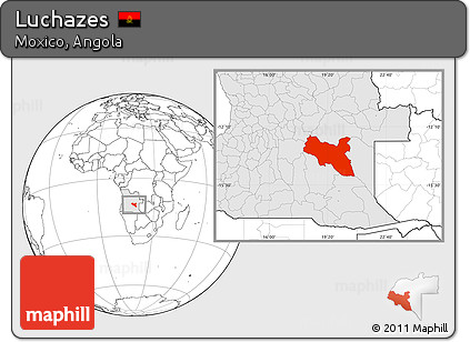 Blank Location Map of Luchazes, highlighted country