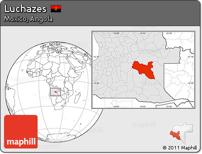 Blank Location Map of Luchazes, highlighted country