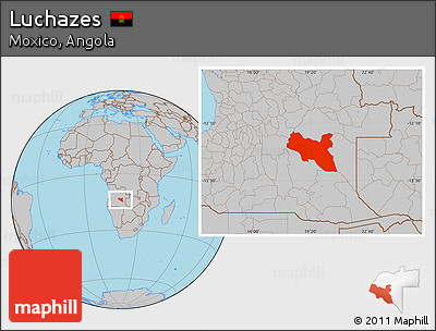Gray Location Map of Luchazes