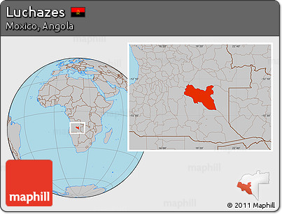 Gray Location Map of Luchazes