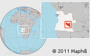 Gray Location Map of Luchazes, highlighted country, within the entire country
