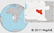 Gray Location Map of Luchazes, highlighted country