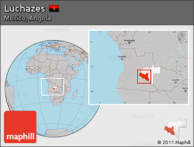 Gray Location Map of Luchazes, highlighted parent region, within the entire country