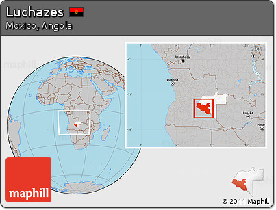 Gray Location Map of Luchazes, highlighted parent region, within the entire country