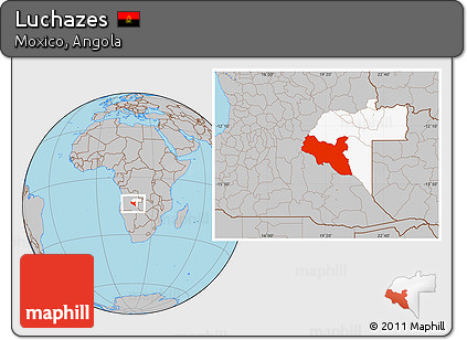 Gray Location Map of Luchazes, highlighted parent region