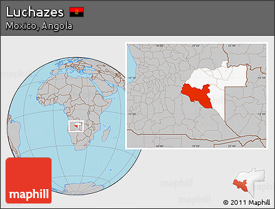 Gray Location Map of Luchazes, highlighted parent region